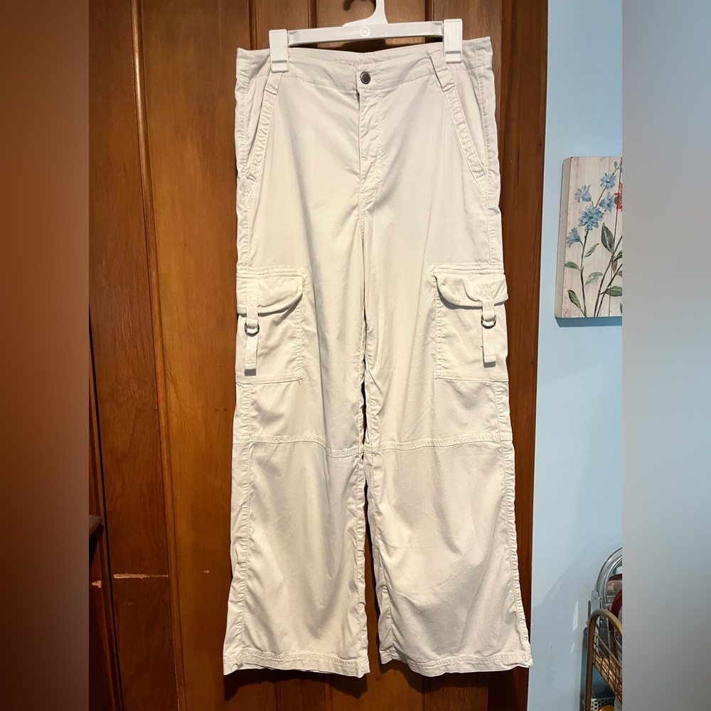 American Eagle Outfitters Cream Wide Leg Pants